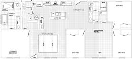 The THE RIVIERA Floor Plan. This Manufactured Mobile Home features 4 bedrooms and 2 baths.