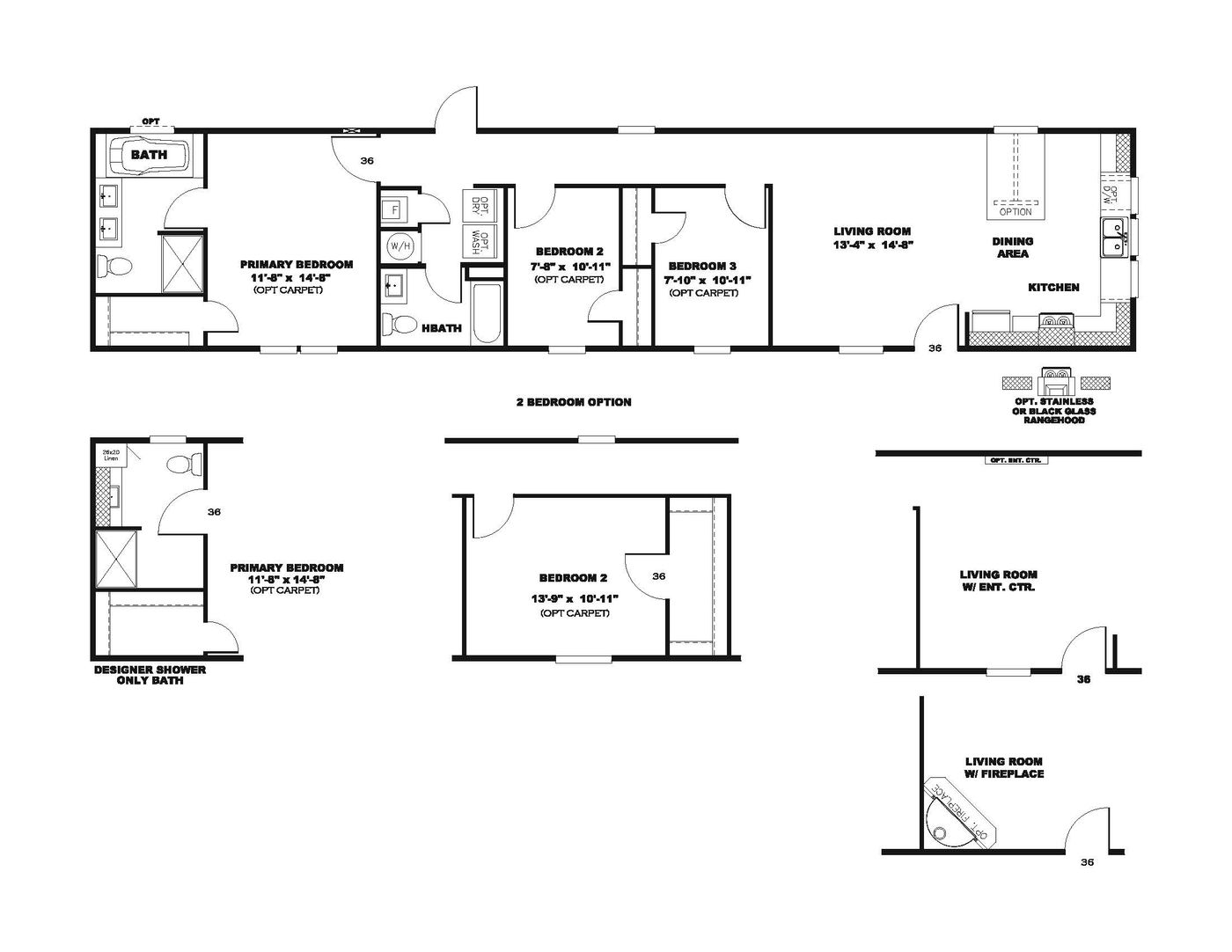The THE SOCIAL 72 Floor Plan. This Manufactured Mobile Home features 3 bedrooms and 2 baths.