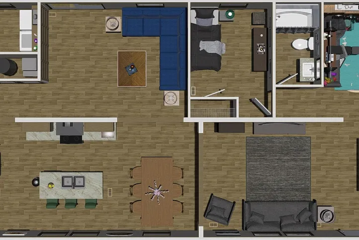 The RAINIER Floor Plan. This Manufactured Mobile Home features 4 bedrooms and 3 baths.