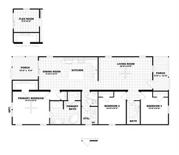 The THE BARTON CREEK Floor Plan. This Manufactured Mobile Home features 3 bedrooms and 2 baths.