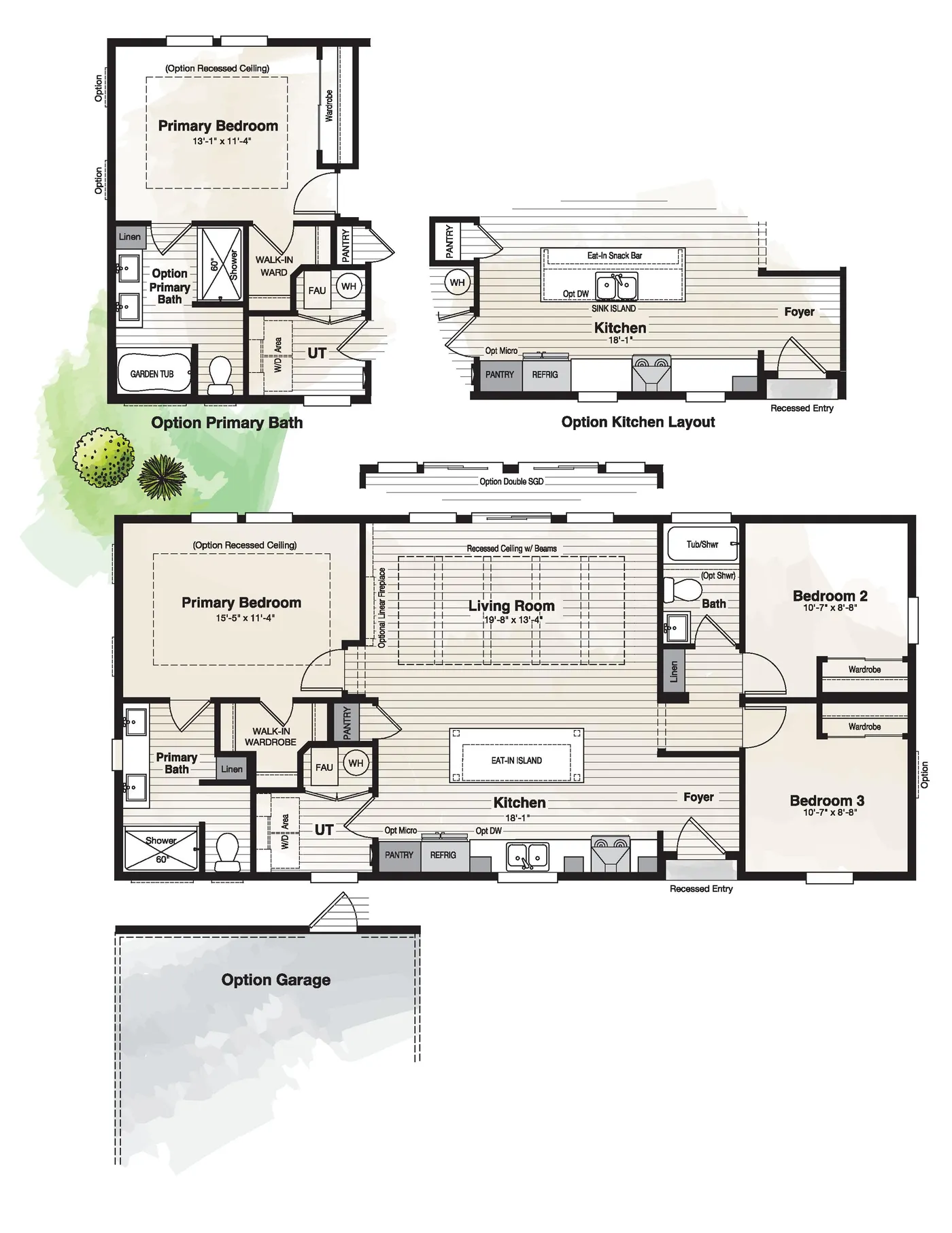 The CORONADO 2452G Floor Plan. This Manufactured Mobile Home features 3 bedrooms and 2 baths.