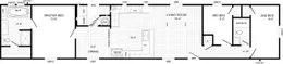 The THE HOLLYWOOD Floor Plan. This Manufactured Mobile Home features 3 bedrooms and 2 baths.