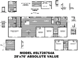 The ABSOLUTE VALUE Floor Plan. This Manufactured Mobile Home features 4 bedrooms and 2 baths.