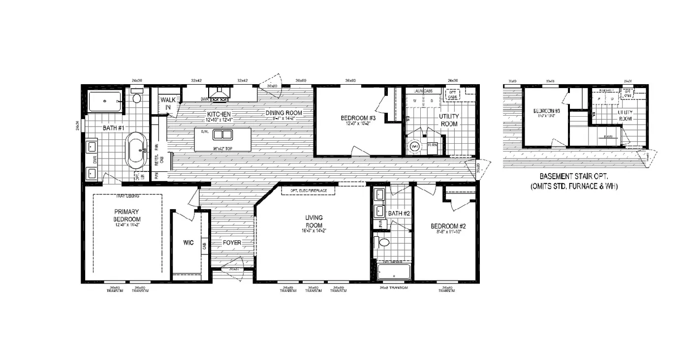 The GOOD LIFE/5630-MS051 SECT Floor Plan. This Manufactured Mobile Home features 3 bedrooms and 2 baths.