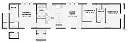 The INTUITION Floor Plan. This Manufactured Mobile Home features 3 bedrooms and 2 baths.