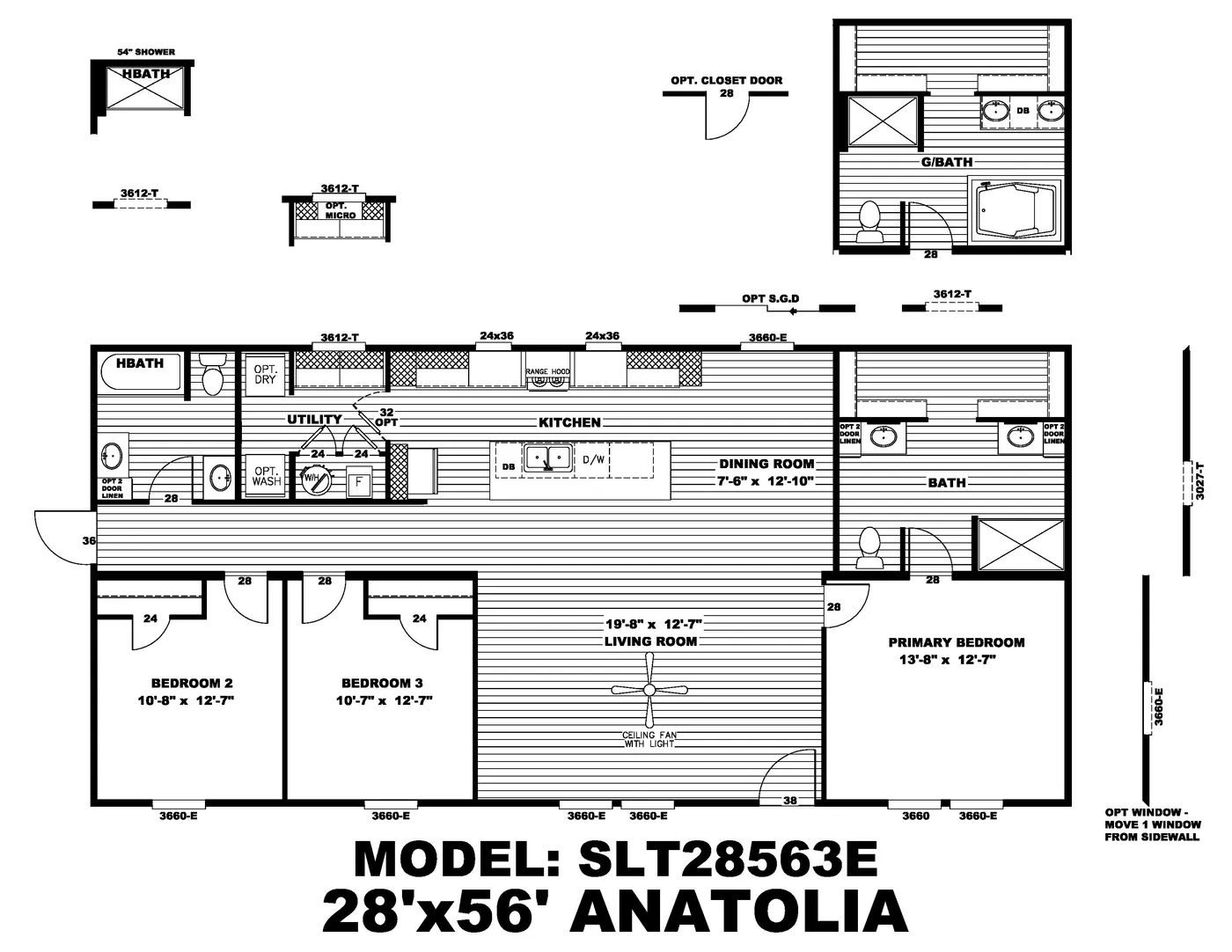 The ANATOLIA Floor Plan. This Manufactured Mobile Home features 3 bedrooms and 2 baths.