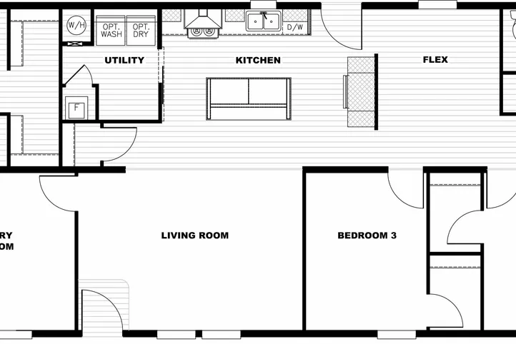 The LET IT BE Floor Plan. This Manufactured Mobile Home features 3 bedrooms and 2 baths.