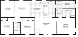 The SUNLIGHT/5628-MS054 SECT Floor Plan. This Manufactured Mobile Home features 3 bedrooms and 2 baths.