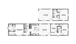 The EMERALD Floor Plan. This Manufactured Mobile Home features 3 bedrooms and 2 baths.