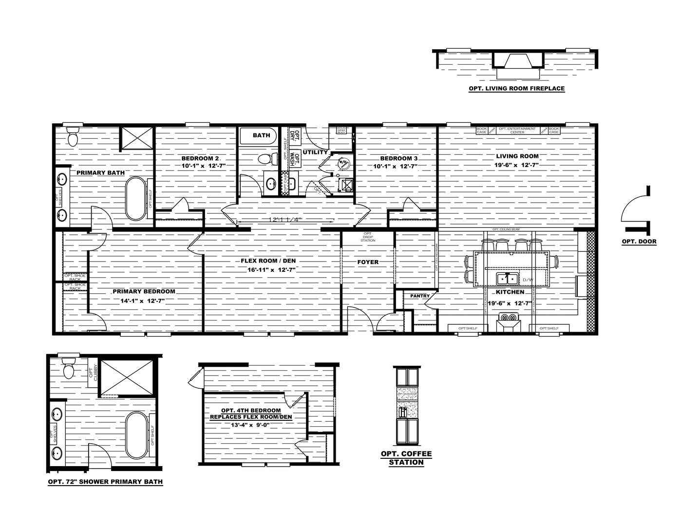 The THE FUSION 68 Floor Plan. This Manufactured Mobile Home features 3 bedrooms and 2 baths.