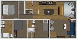 The FREE BIRD Floor Plan. This Manufactured Mobile Home features 3 bedrooms and 2 baths.