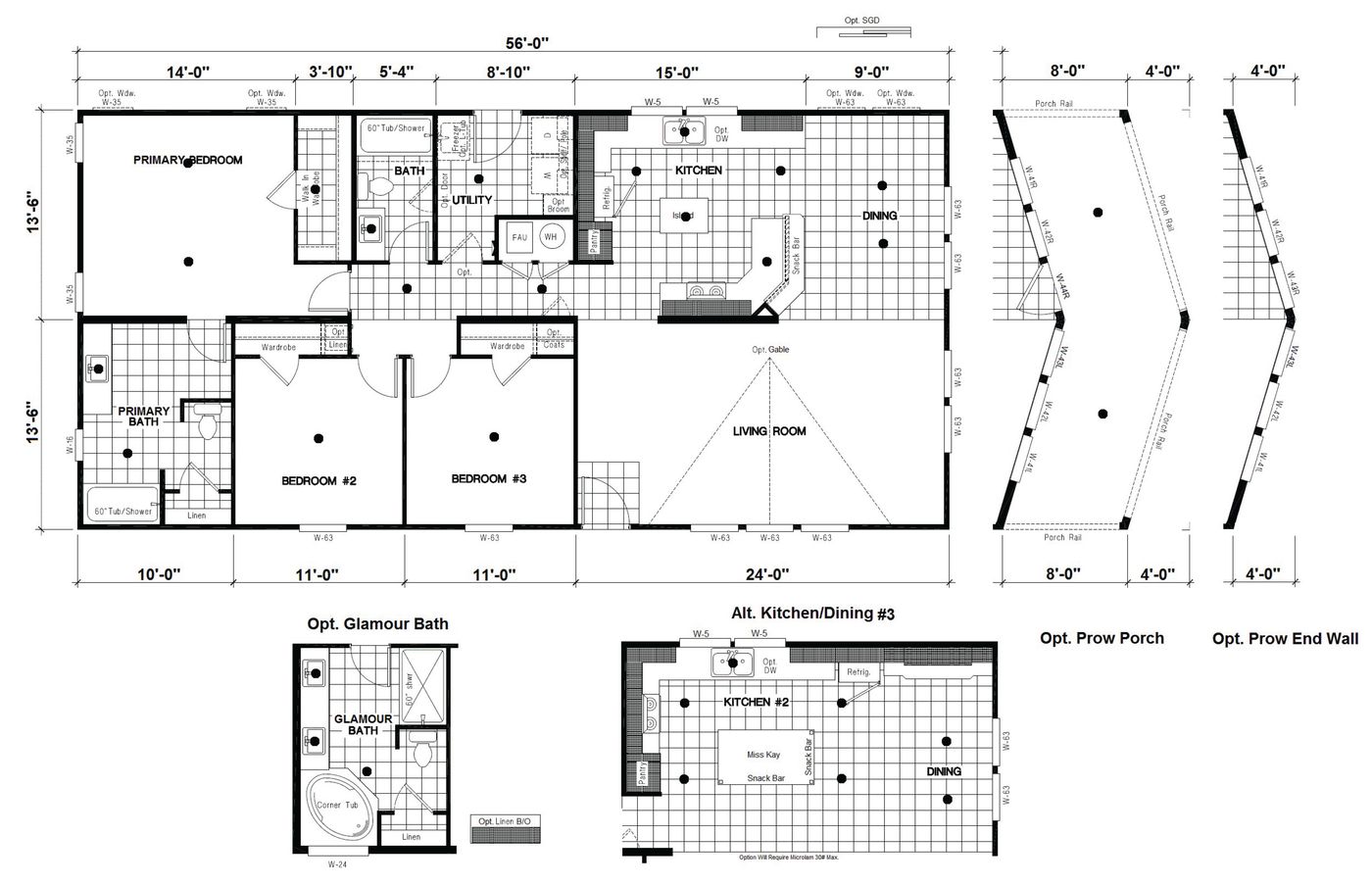 The DRM563F 56' DREAM Floor Plan. This Manufactured Mobile Home features 3 bedrooms and 2 baths.