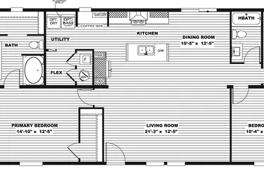 The RIO Floor Plan. This Manufactured Mobile Home features 3 bedrooms and 2 baths.