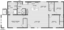 The RIO Floor Plan. This Manufactured Mobile Home features 3 bedrooms and 2 baths.