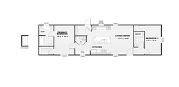 The SELECT 16602S Floor Plan. This Manufactured Mobile Home features 2 bedrooms and 2 baths.