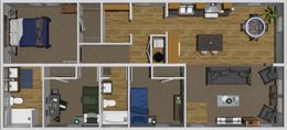 The THREE LITTLE BIRDS Floor Plan. This Manufactured Mobile Home features 3 bedrooms and 2 baths.