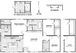 The THE FUSION C Floor Plan. This Manufactured Mobile Home features 3 bedrooms and 2 baths.