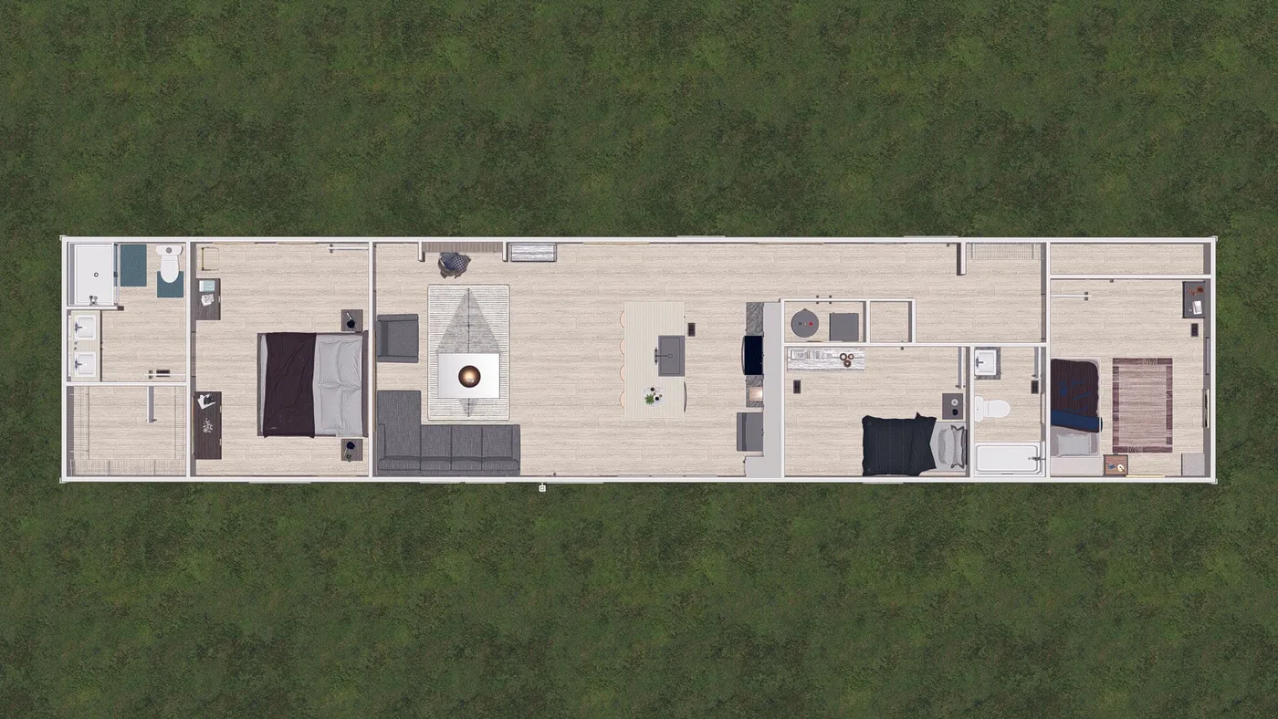 The MAYNARDVILLE CLASSIC 72 Floor Plan. This Manufactured Mobile Home features 3 bedrooms and 2 baths.