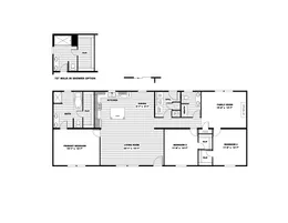 The ULTRA EXCEL HERCULES 28X68 3BR Floor Plan. This Manufactured Mobile Home features 3 bedrooms and 2 baths.