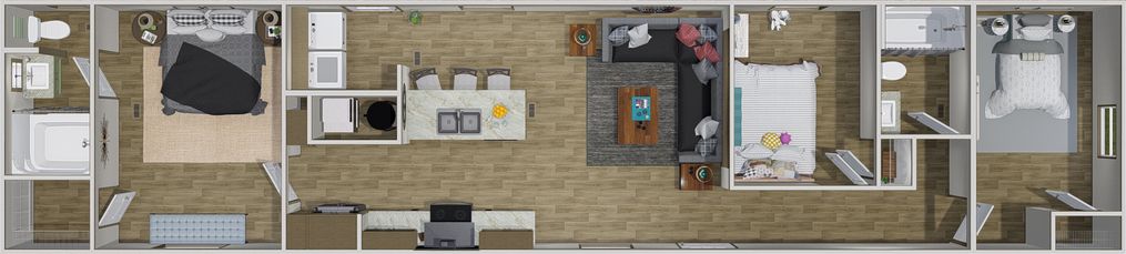 The CLARK Floor Plan. This Manufactured Mobile Home features 3 bedrooms and 2 baths.