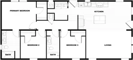 The CMH TEM2452-3A AFRICA Floor Plan. This Manufactured Mobile Home features 3 bedrooms and 2 baths.