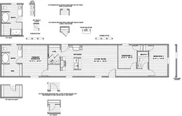 The THE ESSENCE Floor Plan. This Manufactured Mobile Home features 3 bedrooms and 2 baths.