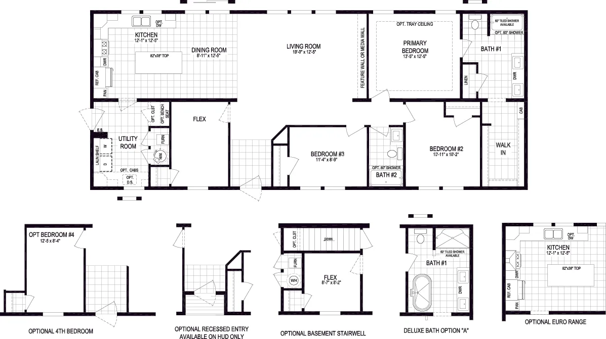 The TOMPKINS BLVD/6428-MS029-1 SEC Floor Plan. This Manufactured Mobile Home features 3 bedrooms and 2 baths.