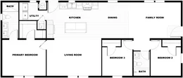 The CMH TEM2456-3A PURPLE RAIN Floor Plan. This Manufactured Mobile Home features 3 bedrooms and 2 baths.