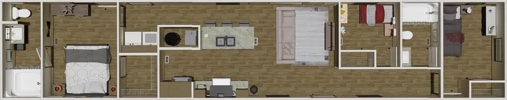 The DIAS 7014-1466 Floor Plan. This Manufactured Mobile Home features 3 bedrooms and 2 baths.