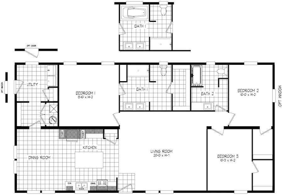 3 Bed/ 2 Bath- The Harper Flooplan