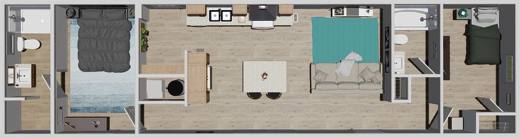 The STILL THE ONE Floor Plan. This Manufactured Mobile Home features 2 bedrooms and 2 baths.