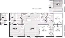 The EVERETT ELITE Floor Plan. This Manufactured Mobile Home features 4 bedrooms and 3 baths.