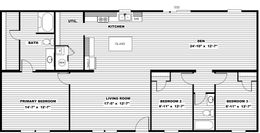 The MARVELOUS 3 Floor Plan. This Manufactured Mobile Home features 3 bedrooms and 2 baths.