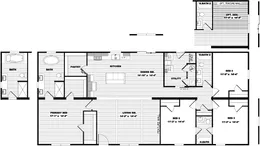 The EVERETT ELITE Floor Plan. This Manufactured Mobile Home features 4 bedrooms and 3 baths.