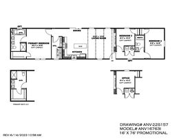 The THE ANNIVERSARY ISLANDER Floor Plan. This Manufactured Mobile Home features 3 bedrooms and 2 baths.