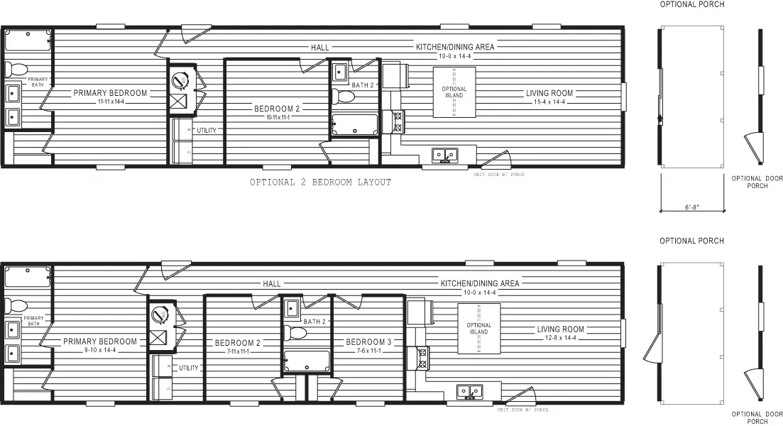 The 5402 "CANYON" 6616 Floor Plan. This Manufactured Mobile Home features 3 bedrooms and 2 baths.