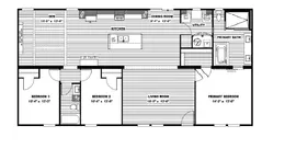 The BOUJEE 2 Floor Plan. This Manufactured Mobile Home features 3 bedrooms and 2 baths.