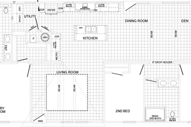 The THE VALHALLA Floor Plan. This Manufactured Mobile Home features 3 bedrooms and 2 baths.