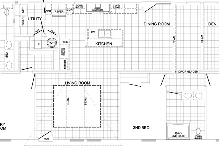 The THE VALHALLA Floor Plan. This Manufactured Mobile Home features 3 bedrooms and 2 baths.