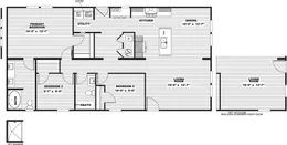 The COOK Floor Plan. This Manufactured Mobile Home features 3 bedrooms and 2 baths.