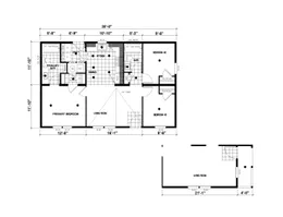 The DRM385A 2438'            DREAM Floor Plan. This Manufactured Mobile Home features 3 bedrooms and 2 baths.