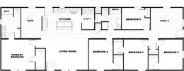 The YELLOW SUBMARINE Floor Plan. This Manufactured Mobile Home features 5 bedrooms and 2 baths.