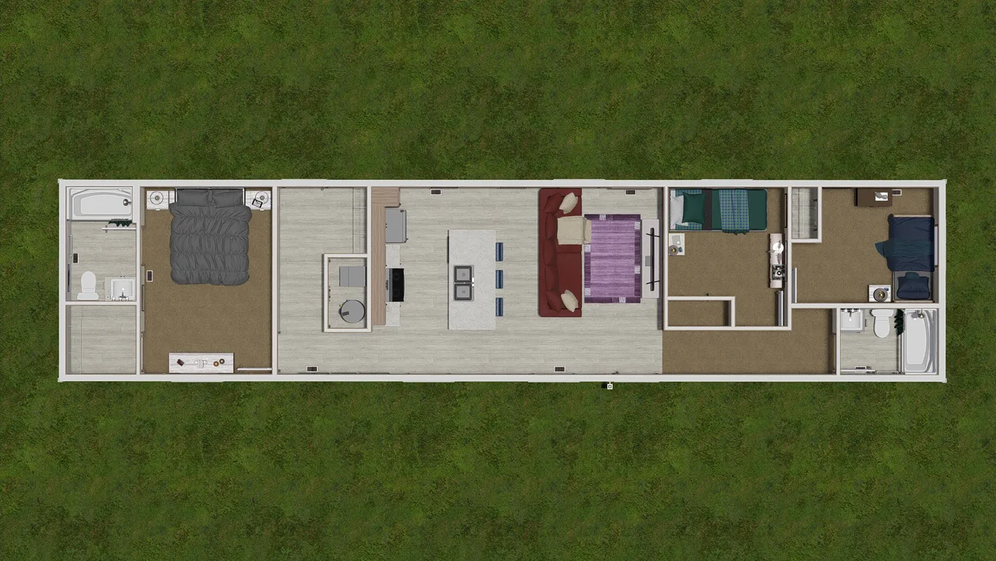 The 7616-4791 THE PULSE Floor Plan. This Manufactured Mobile Home features 3 bedrooms and 2 baths.