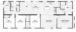 The ANGELINA Floor Plan. This Manufactured Mobile Home features 4 bedrooms and 2 baths.