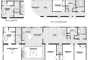 The THE ATLAS Floor Plan. This Manufactured Mobile Home features 4 bedrooms and 3 baths.