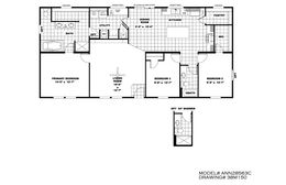 The THE ANNIVERSARY 2.1 Floor Plan. This Manufactured Mobile Home features 3 bedrooms and 2 baths.