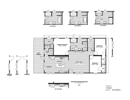 The NORTHSHORE Floor Plan. This Home features 3 bedrooms and 2 baths.