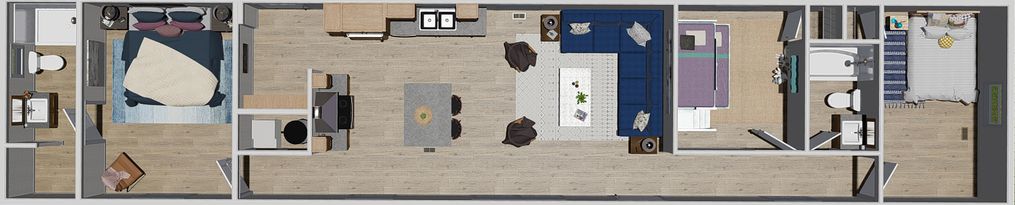 The MOVE ON UP Floor Plan. This Manufactured Mobile Home features 3 bedrooms and 2 baths.