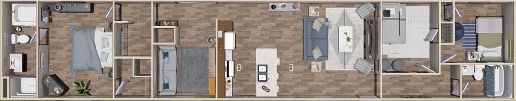 The CELEBRATION Floor Plan. This Manufactured Mobile Home features 3 bedrooms and 2 baths.