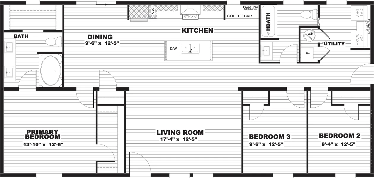 The EXPLORER NEW Floor Plan. This Manufactured Mobile Home features 3 bedrooms and 2 baths.